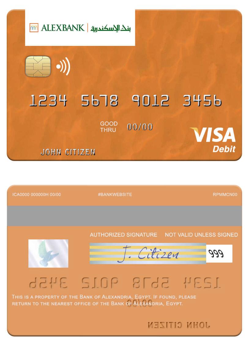 Egypt Bank of Alexandria visa debit card
